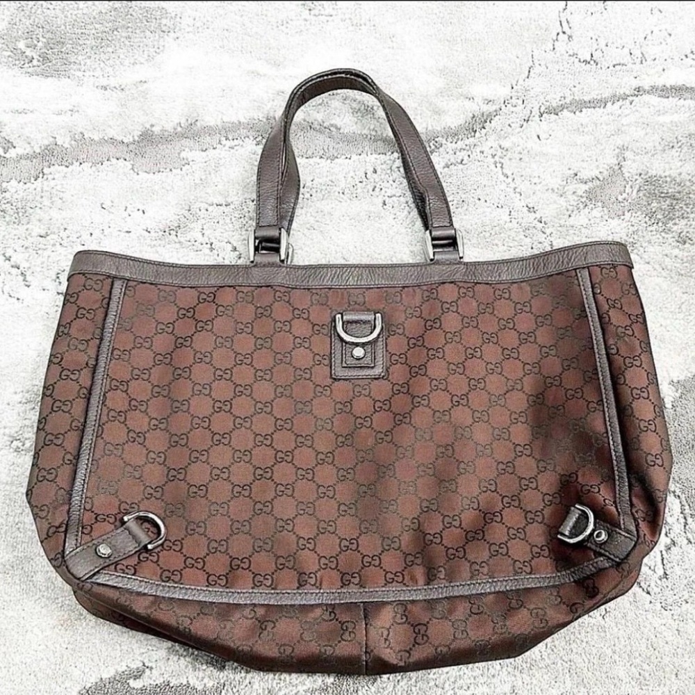 Authentic Gucci Brown GG Pattern Tote Bag